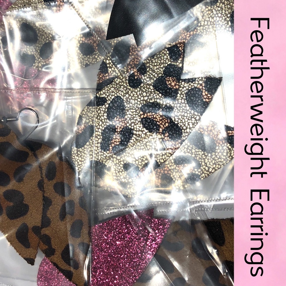 LEOPARD Gold Metallic Featherweight Earrings - Picture 6 of 6